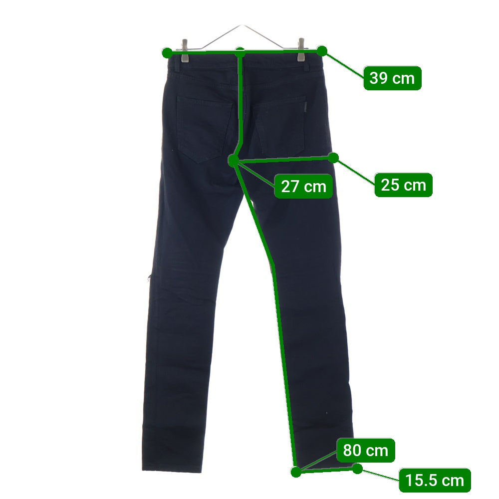 SAINT LAURENT PARIS(サンローランパリ) Crash skinny ボタンロゴ刻印付きクラッシュスキニーデニム ブラック 470030