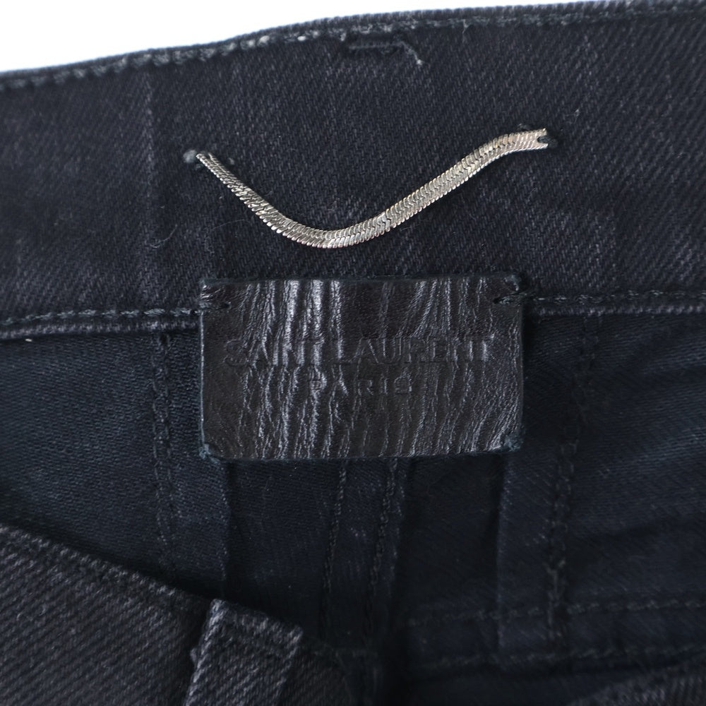 SAINT LAURENT PARIS(サンローランパリ) 5ポケット ストレートデニムパンツ ブラック 390001 Y824K