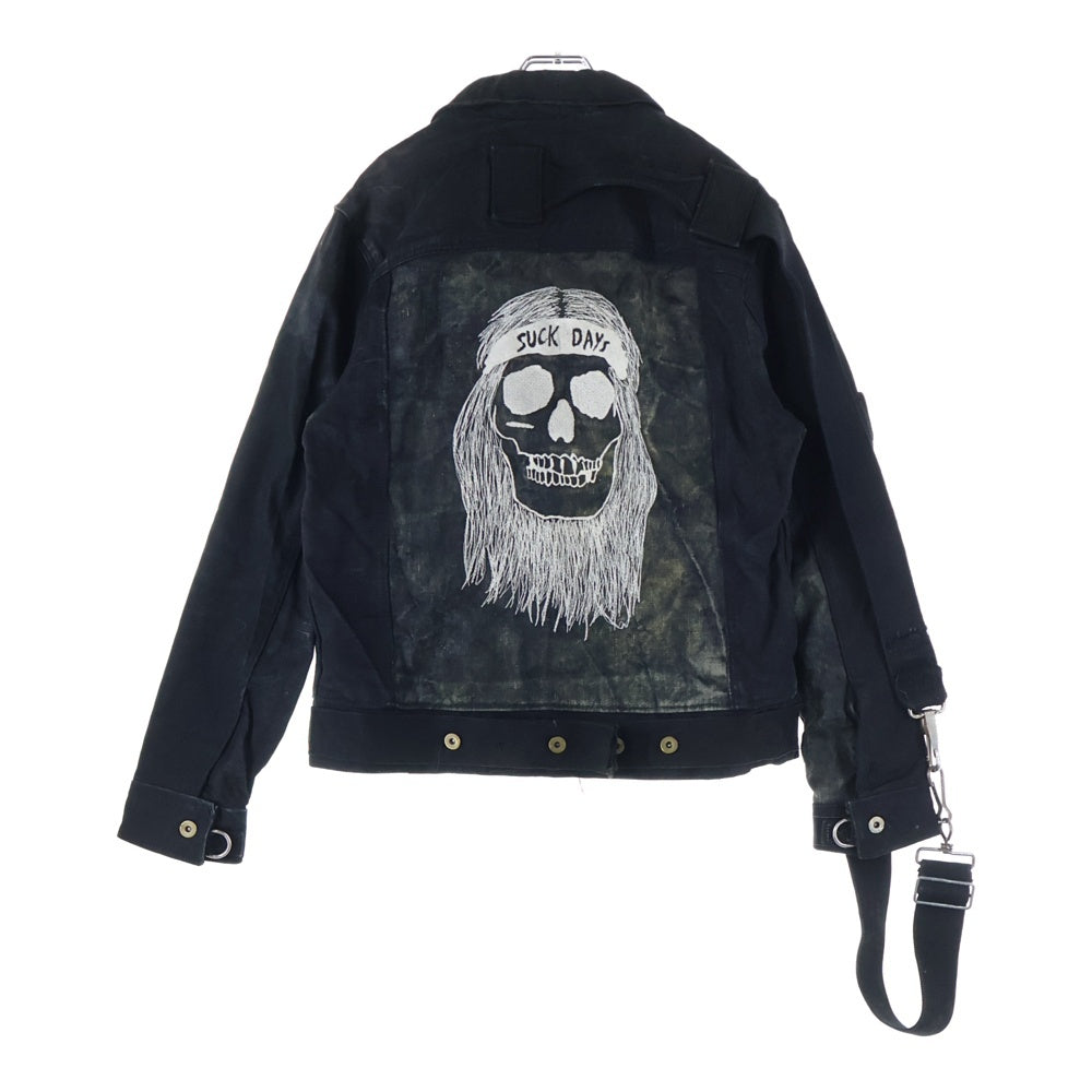 BLACKFIST(ブラックフィスト) バック刺繍 マルチポケット デニムジャケット ブラック