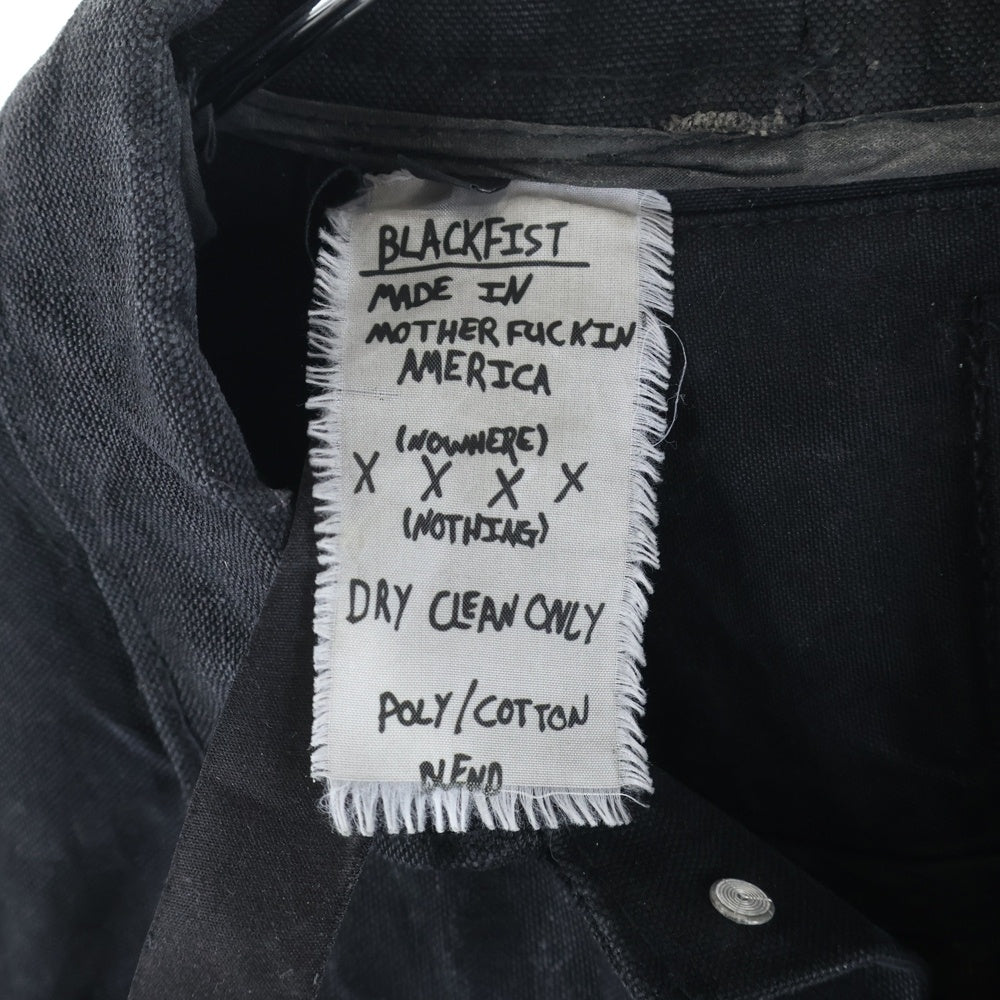 BLACKFIST(ブラックフィスト) バック刺繍 マルチポケット デニムジャケット ブラック