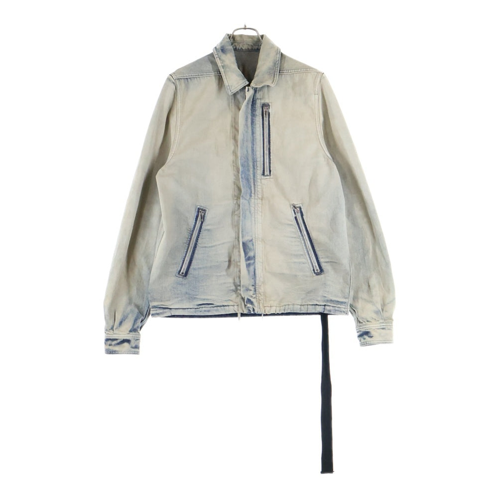 Rick Owens DRKSHDW(リックオウエンス ダークシャドウ) Concealed Zipfront Jacket ジップフロントジャケット デニムジャケット ベージュ DU02E7775DMP