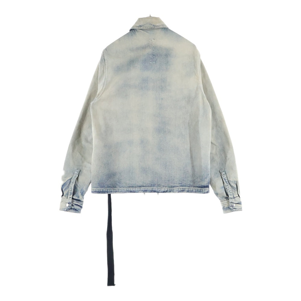 Rick Owens DRKSHDW(リックオウエンス ダークシャドウ) Concealed Zipfront Jacket ジップフロントジャケット デニムジャケット ベージュ DU02E7775DMP