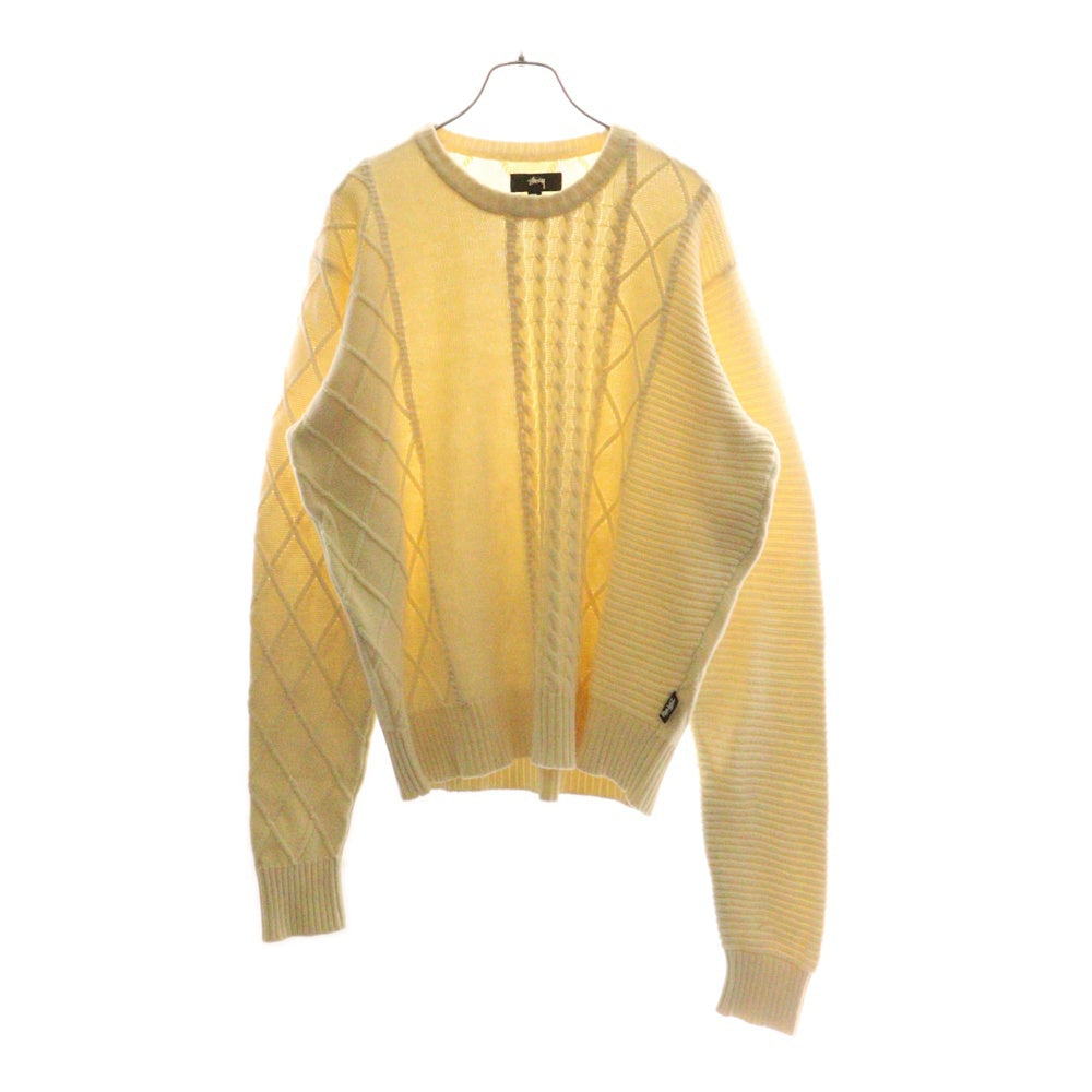 STUSSY(ステューシー) クルーネックニット セーター ベージュ