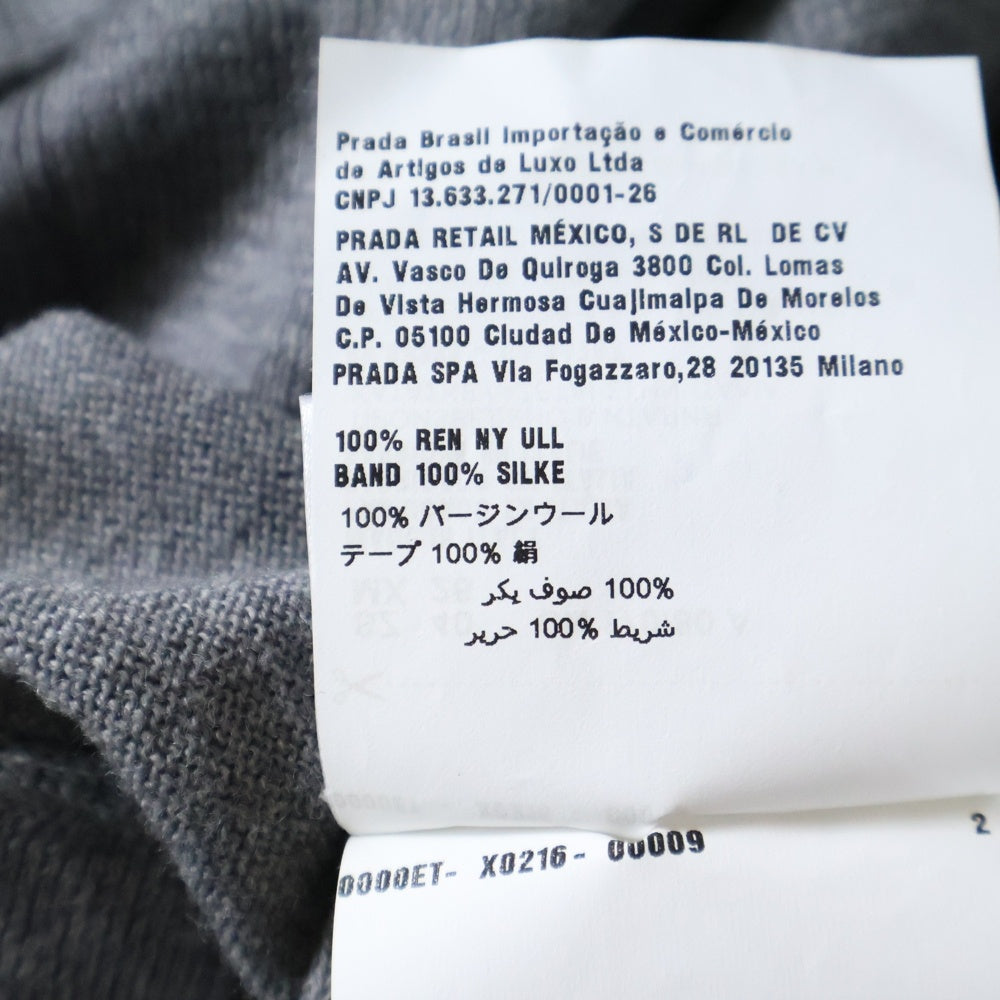 miumiu(ミュウミュウ) ウエストリボン 半袖ニットワンピース グレー レディース MMA602 1PFJ