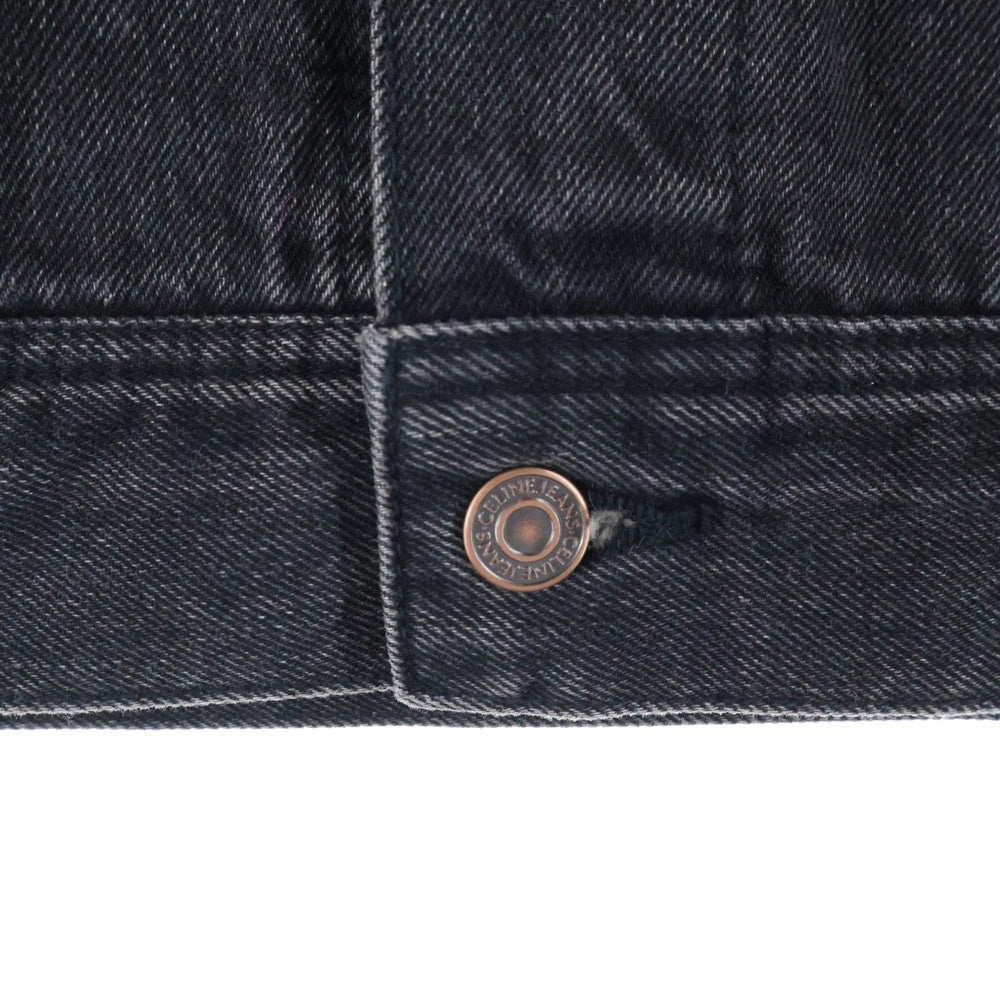 CELINE(セリーヌ) フードロゴプリント トラッカージャケット デニムジャケット ブラック 2Q472947F