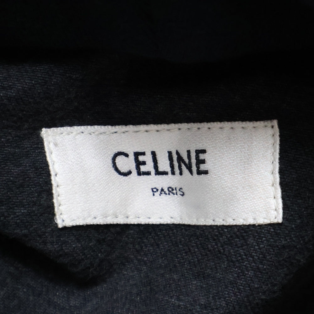 CELINE(セリーヌ) フードロゴプリント トラッカージャケット デニムジャケット ブラック 2Q472947F