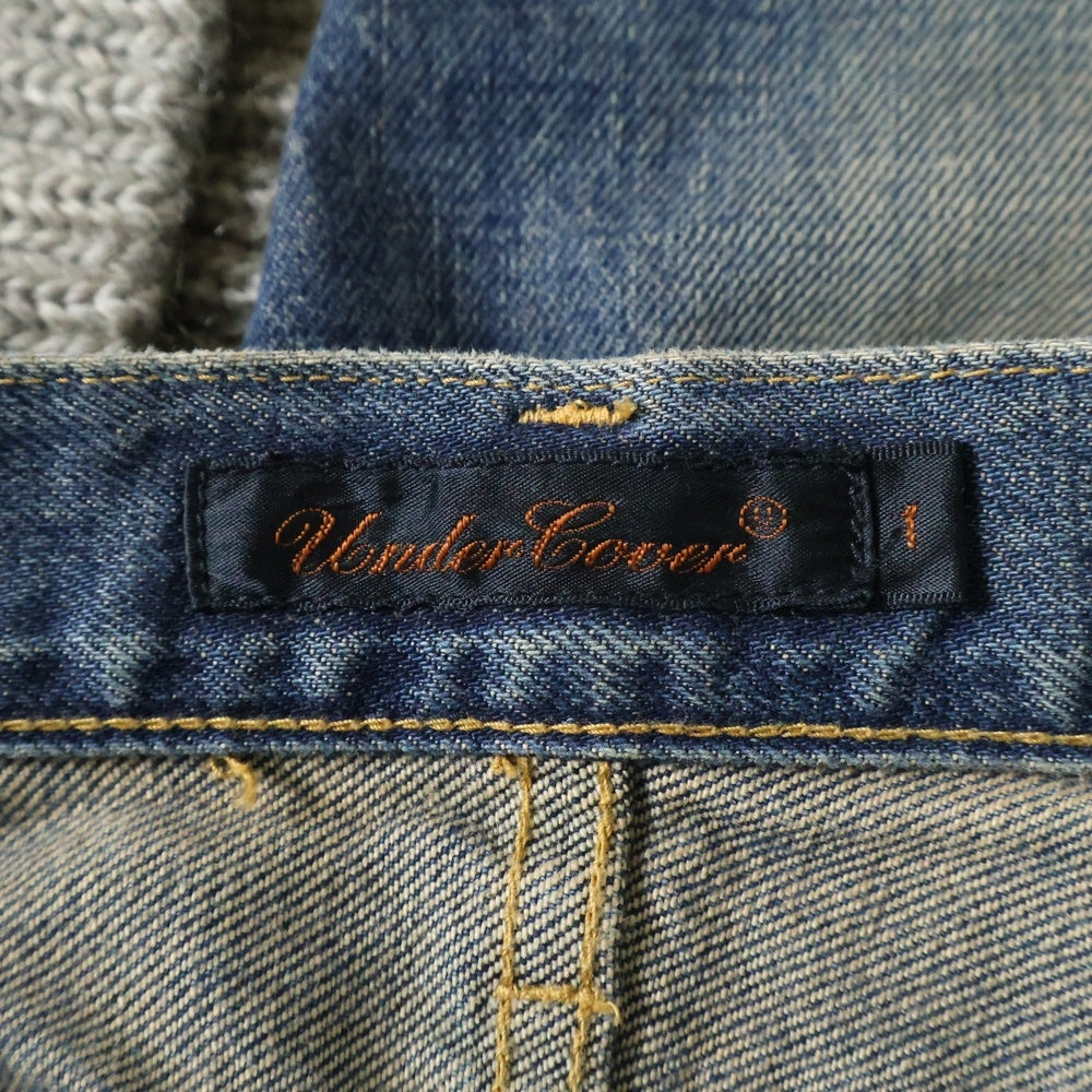 UNDERCOVER(アンダーカバー) 05AW ARTS&CRAFTS期 裾リブ デニム ジョガー クロップドパンツ インディゴ 5A84-P20