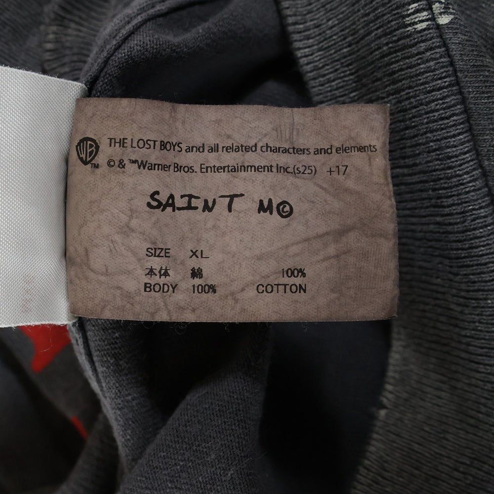 SAINT MICHAEL(セントマイケル) 25SS The Lost Boys プリントデザイン 半袖Tシャツ カットソー ブラック SM-HR8-0000-C51