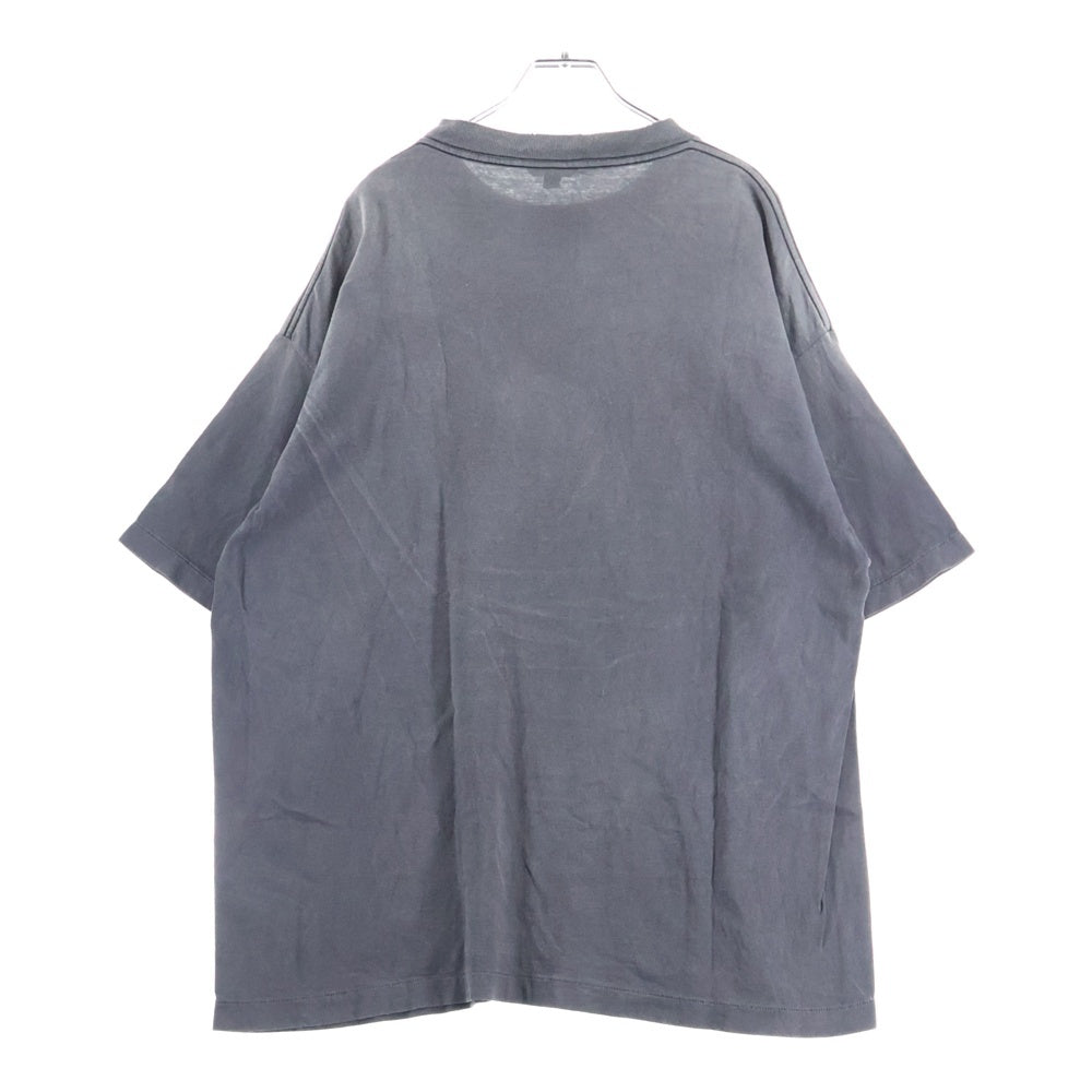 SAINT MICHAEL(セントマイケル) 25SS PSYCHOTIC SNT ヴィンテージ加工 プリントデザイン 半袖Tシャツ カットソー ブラック SM-HR8-0000-004