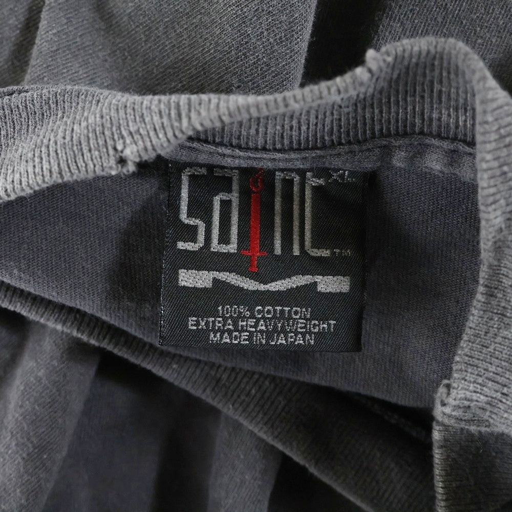 SAINT MICHAEL(セントマイケル) 25SS PSYCHOTIC SNT ヴィンテージ加工 プリントデザイン 半袖Tシャツ カットソー ブラック SM-HR8-0000-004