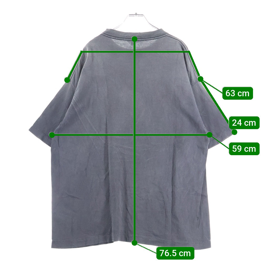 SAINT MICHAEL(セントマイケル) 25SS PSYCHOTIC SNT ヴィンテージ加工 プリントデザイン 半袖Tシャツ カットソー ブラック SM-HR8-0000-004