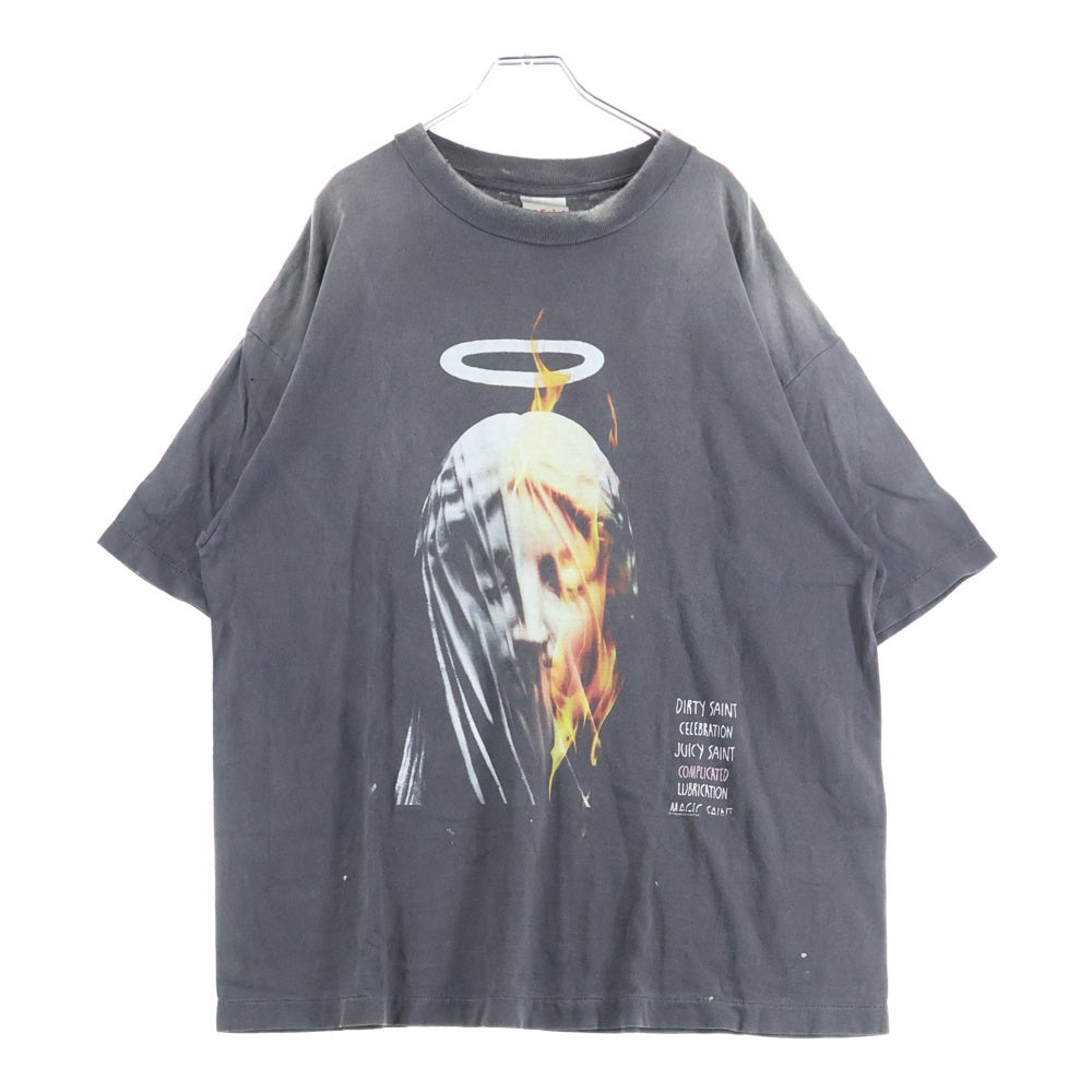 SAINT MICHAEL(セントマイケル) 25SS TEE DEVIL DADDY プリントデザイン 半袖Tシャツ カットソー グレー SM-HR8-0000-002