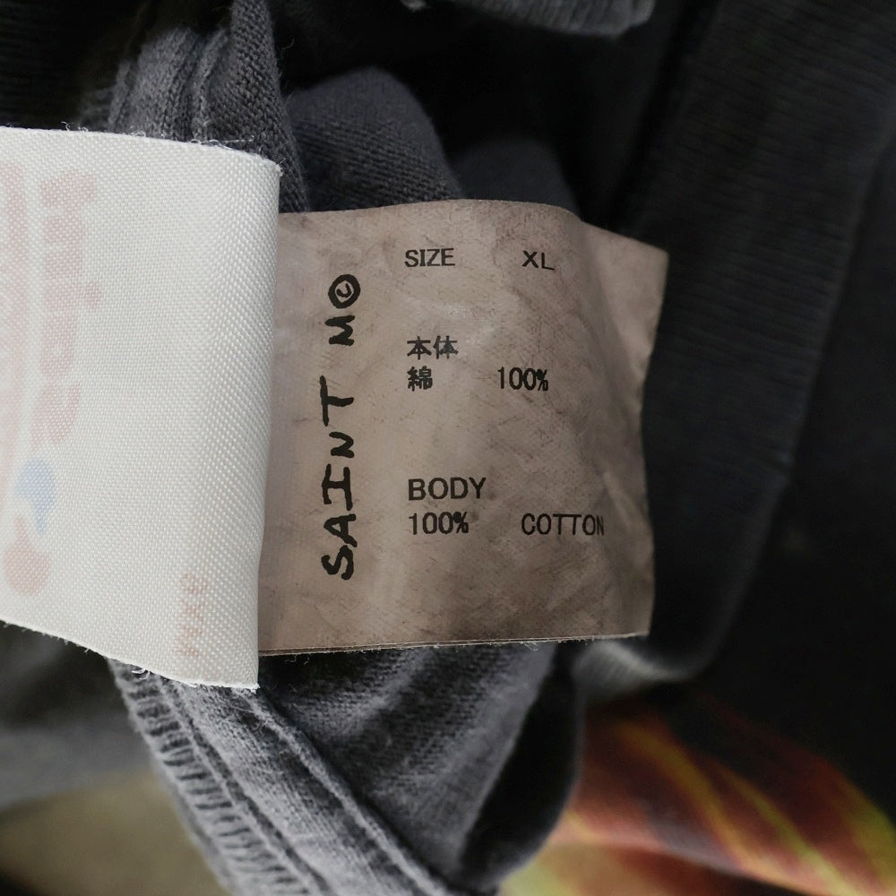 SAINT MICHAEL(セントマイケル) 25SS TEE DEVIL DADDY プリントデザイン 半袖Tシャツ カットソー グレー SM-HR8-0000-002