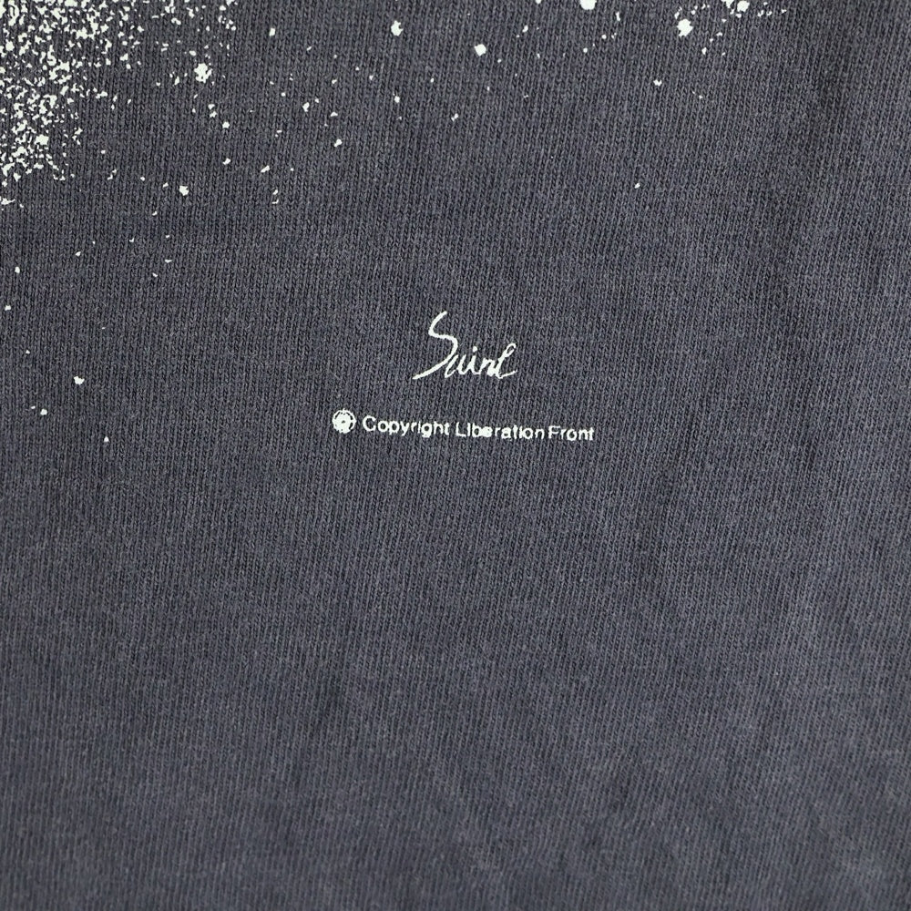 SAINT MICHAEL(セントマイケル) 25SS JESUS S/S TEE ジーザスプリントクルーネック半袖Tシャツカットソー グレー SM-HR8-0000-016