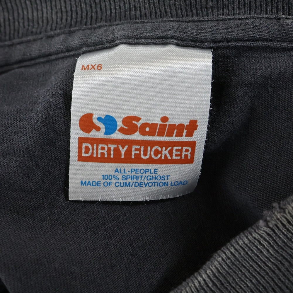 SAINT MICHAEL(セントマイケル) 25SS JESUS S/S TEE ジーザスプリントクルーネック半袖Tシャツカットソー グレー SM-HR8-0000-016