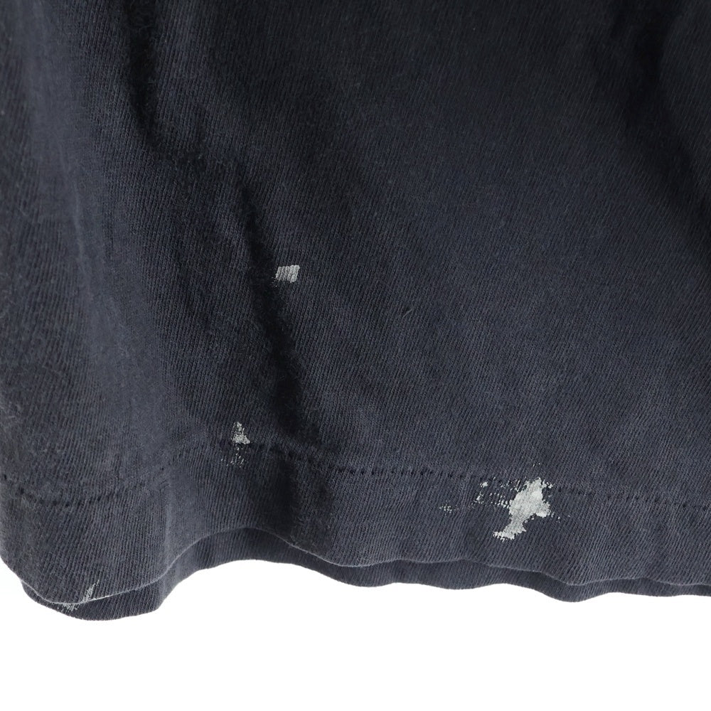 SAINT MICHAEL(セントマイケル) 25SS TEFRON DISCO INSANITY ML LS TEE ロゴプリントTシャツ 長袖カットソー チャコールグレー SM-HR8-0000-C41