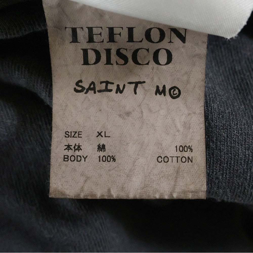 SAINT MICHAEL(セントマイケル) 25SS TEFRON DISCO INSANITY ML LS TEE ロゴプリントTシャツ 長袖カットソー チャコールグレー SM-HR8-0000-C41