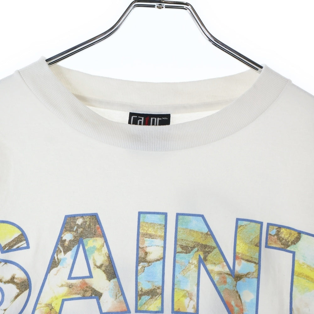 SAINT MICHAEL(セントマイケル) 25SS SUPER DIRTY プリントデザイン 半袖Tシャツ カットソー ホワイト SM-HR8-0000-025