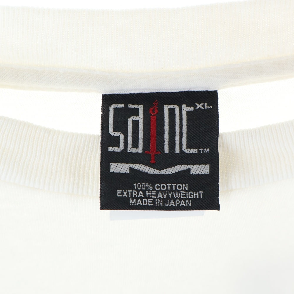 SAINT MICHAEL(セントマイケル) 25SS SUPER DIRTY プリントデザイン 半袖Tシャツ カットソー ホワイト SM-HR8-0000-025