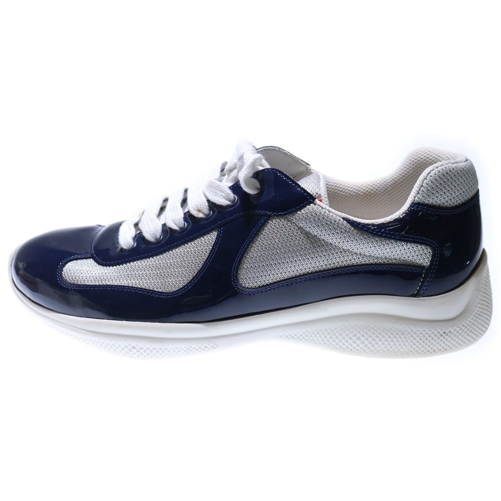 PRADA SPORT(プラダ スポーツ) アメリカズカップ パテントレザー テクニカルメッシュ ローカットスニーカー ネイビー/ホワイト 4E3400