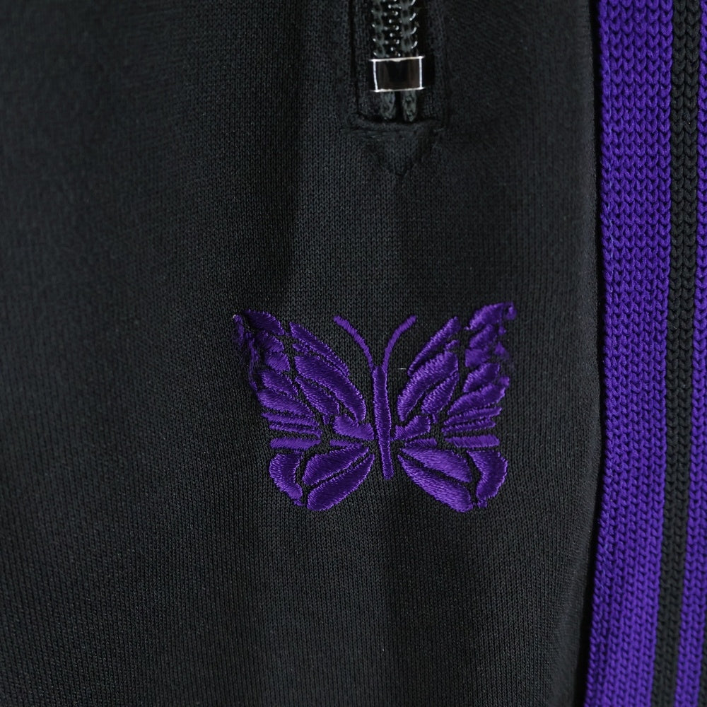Needles(ニードルス) パピヨン刺繍 サイドライン トラックパンツ スウェットパンツ ブラック NS1622