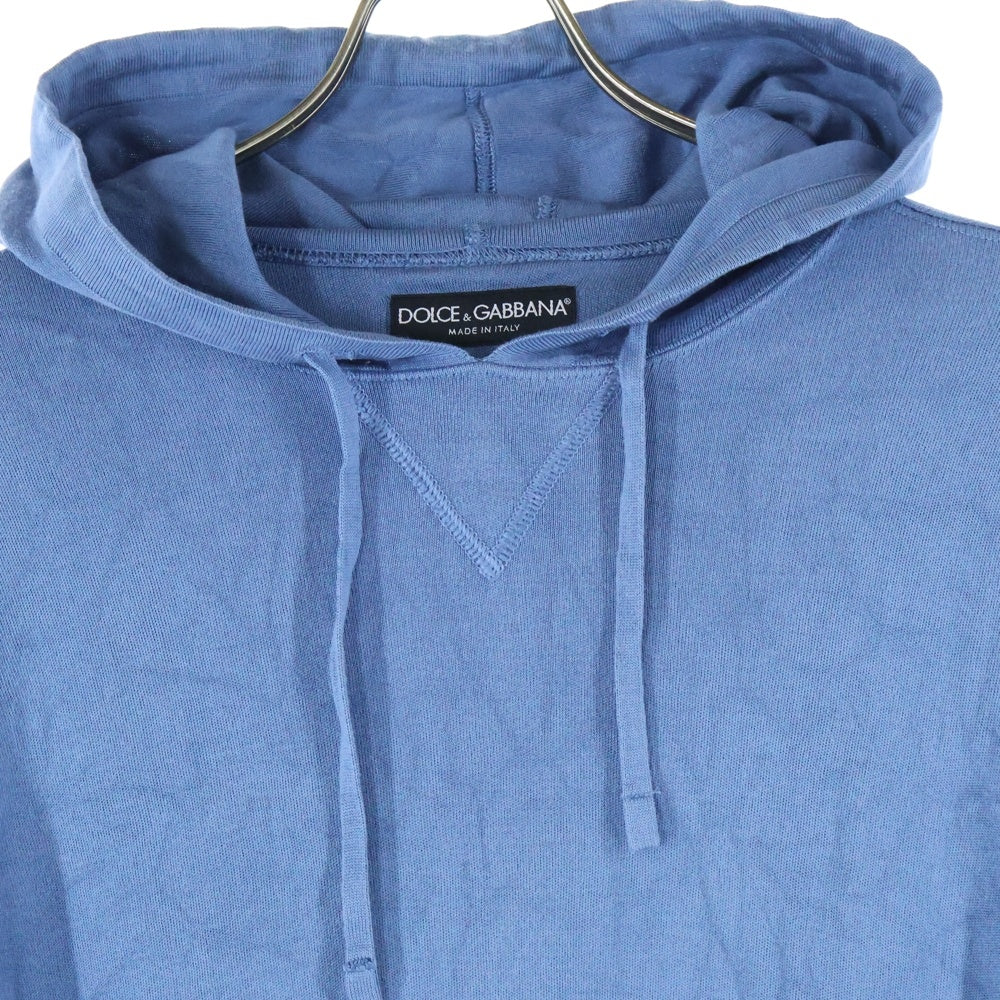 DOLCE & GABBANA(ドルチェアンドガッバーナ) シルク プルオーバーパーカー フーディー ブルー GL012K