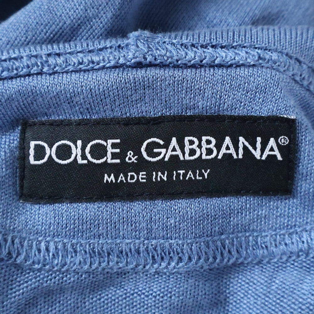 DOLCE & GABBANA(ドルチェアンドガッバーナ) シルク プルオーバーパーカー フーディー ブルー GL012K