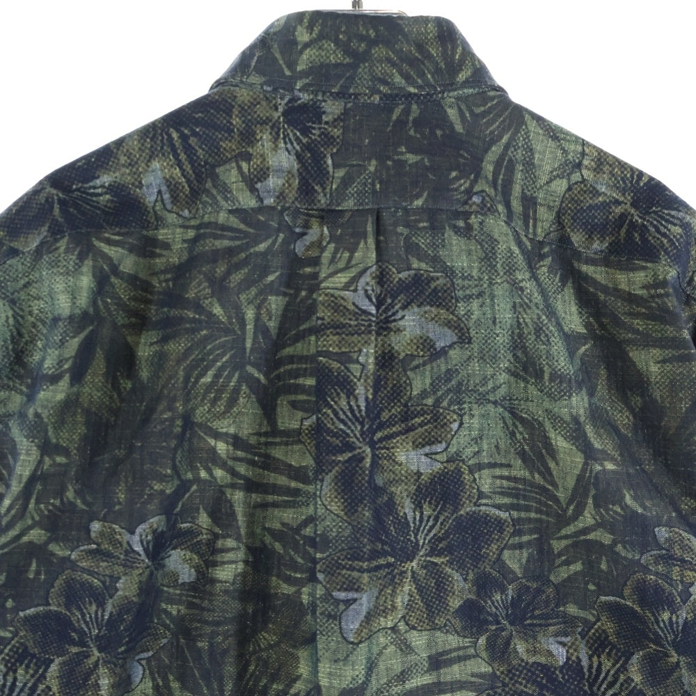 Giannetta(ジャンネット) フラワー総柄 長袖シャツ グリーン