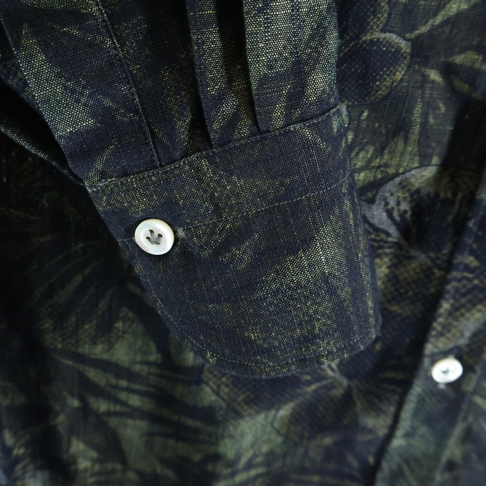 Giannetta(ジャンネット) フラワー総柄 長袖シャツ グリーン