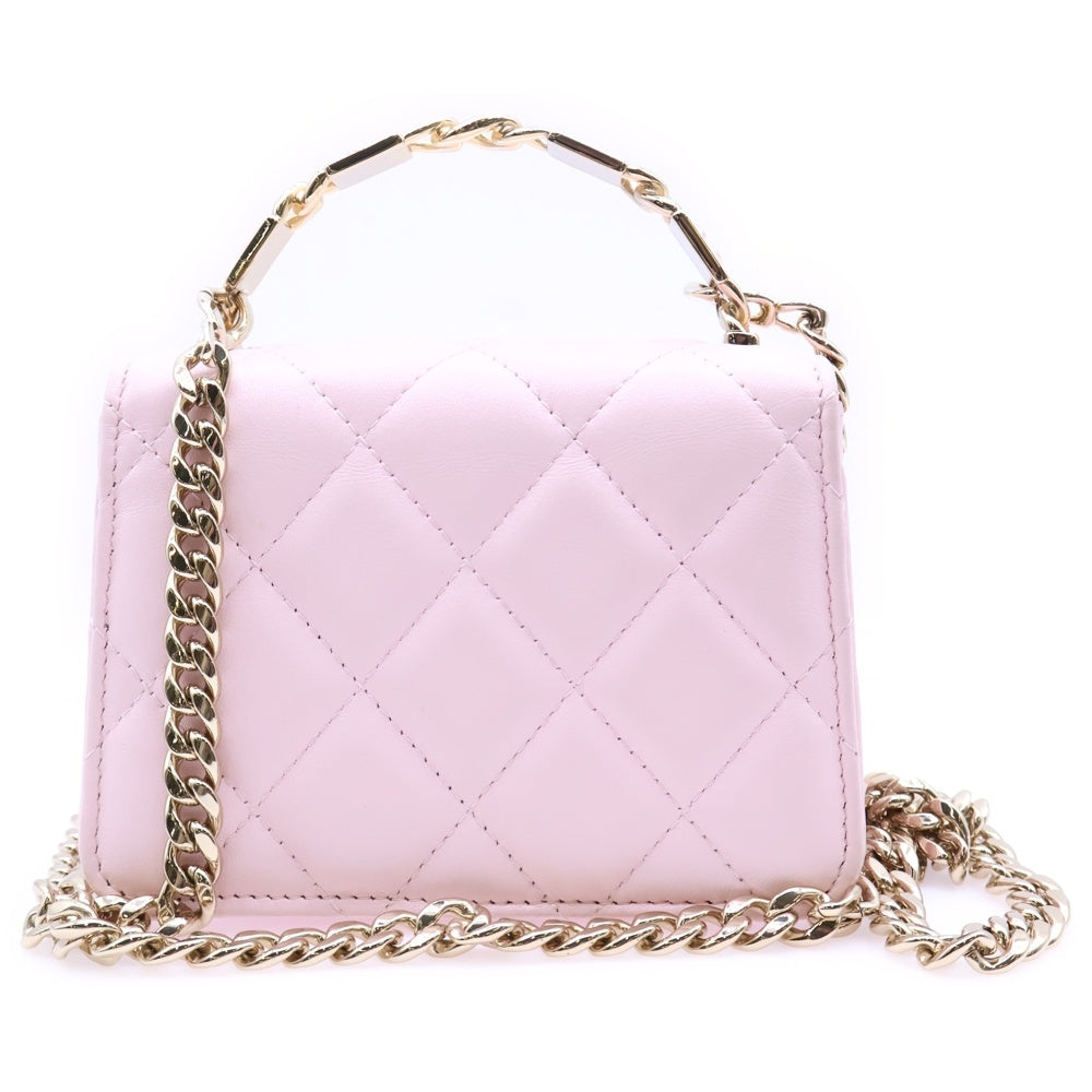 CHANEL(シャネル) ミニマトラッセ チェーンショルダーバッグ ピンク ラムスキン GD金具 AP2758