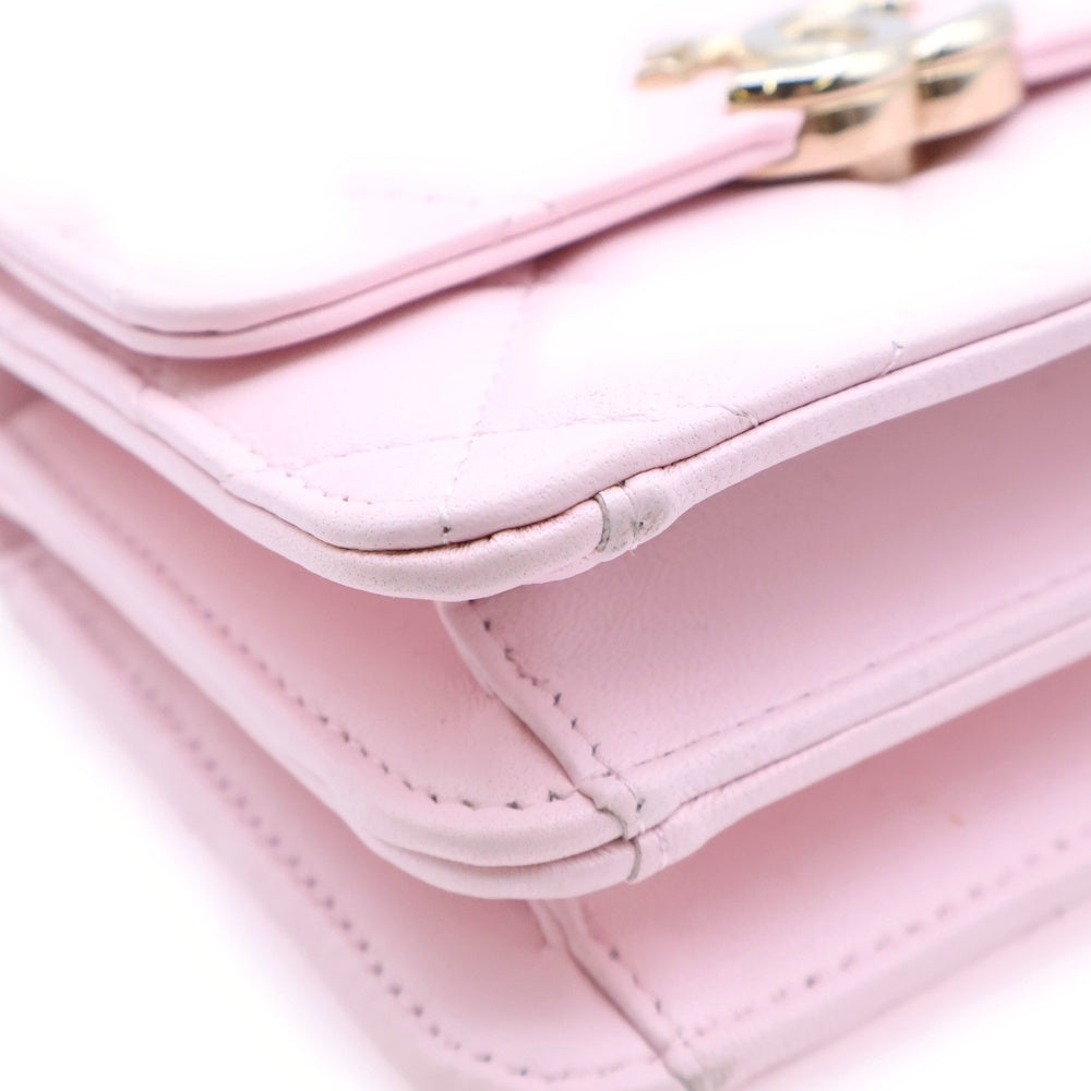 CHANEL(シャネル) ミニマトラッセ チェーンショルダーバッグ ピンク ラムスキン GD金具 AP2758