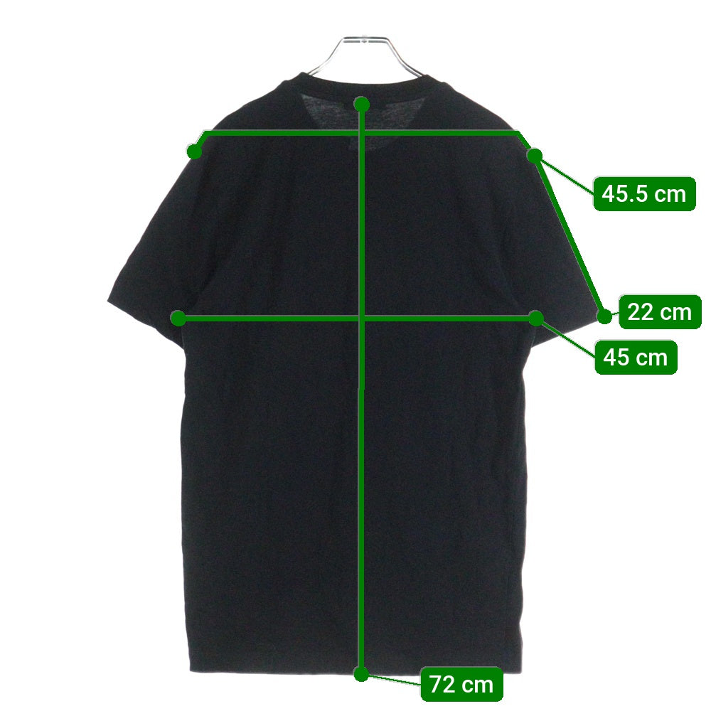 VERSACE(ヴェルサーチ) ロゴ刺繍 フロントロゴ クルーネックTシャツ ブラック A87021S