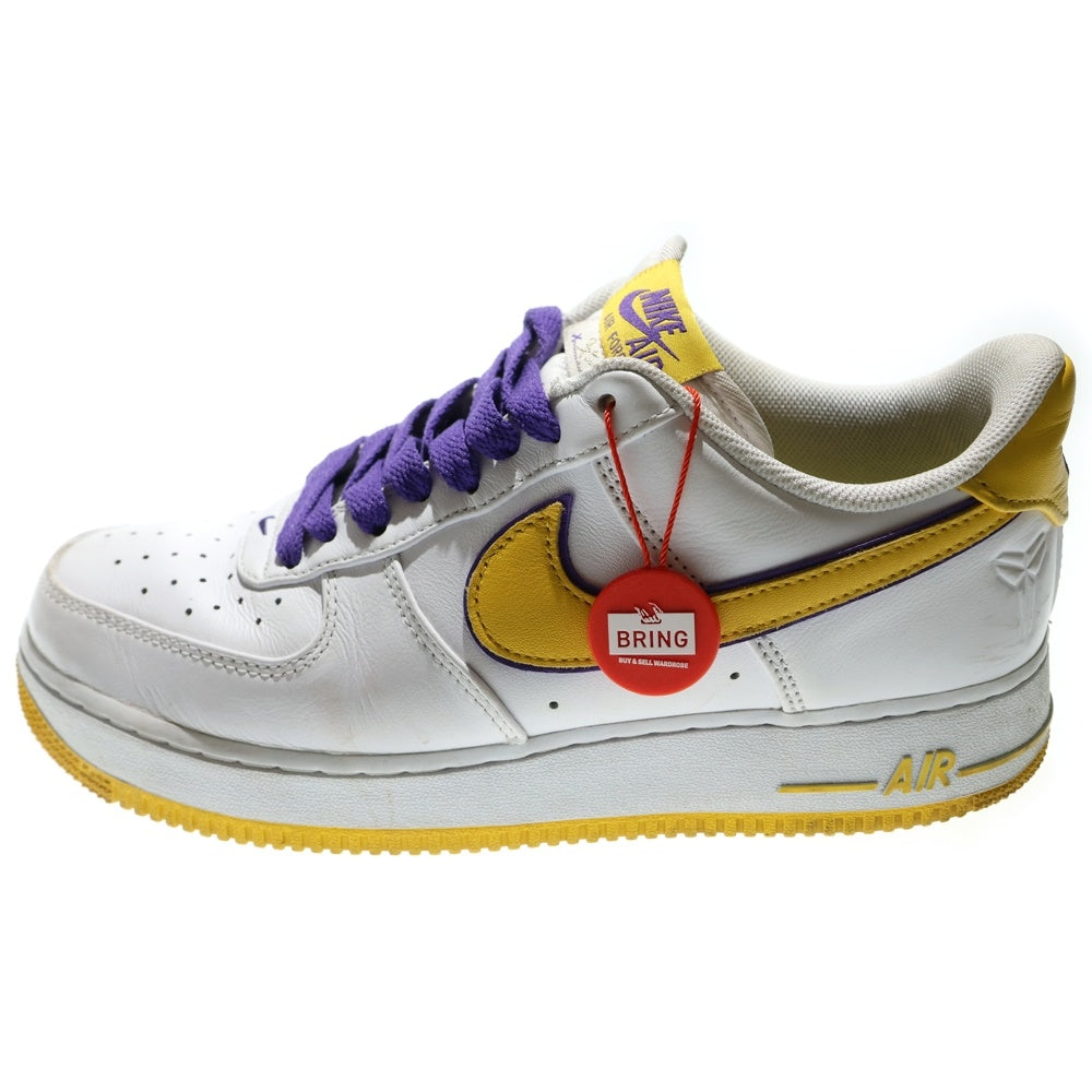 NIKE(ナイキ) Nike Air Force 1 Low Retro QS KB エアフォース1ロー レトロ クイックストライク コービー・ブライアント ホワイト/イエロー/パープル FZ1151-100