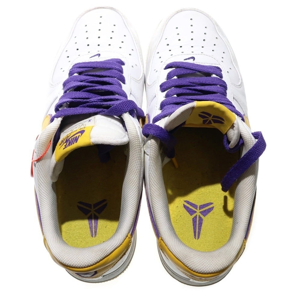 NIKE(ナイキ) Nike Air Force 1 Low Retro QS KB エアフォース1ロー レトロ クイックストライク コービー・ブライアント ホワイト/イエロー/パープル FZ1151-100