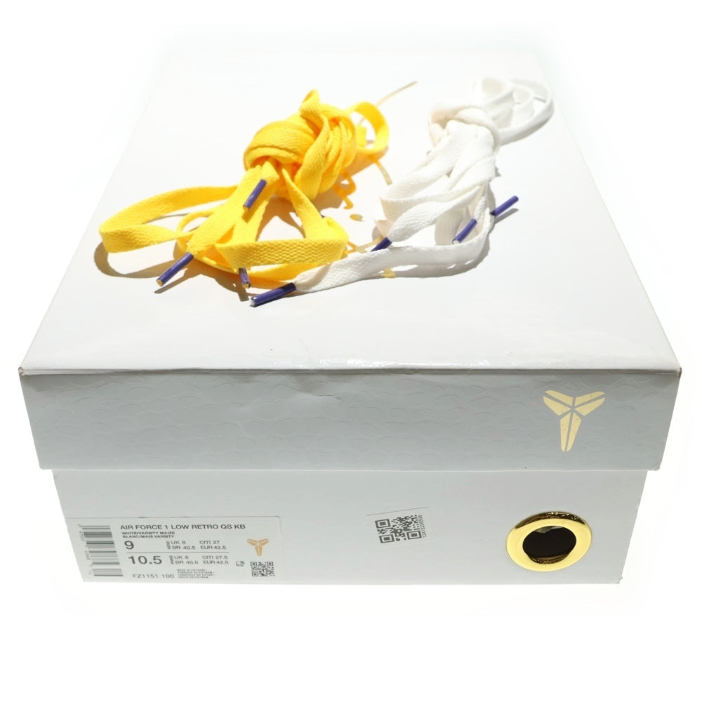 NIKE(ナイキ) Nike Air Force 1 Low Retro QS KB エアフォース1ロー レトロ クイックストライク コービー・ブライアント ホワイト/イエロー/パープル FZ1151-100