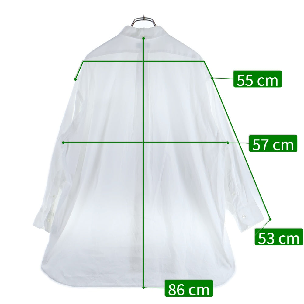 HYKE(ハイク) 24SS オーバーサイズコットン長袖シャツ ホワイト 241