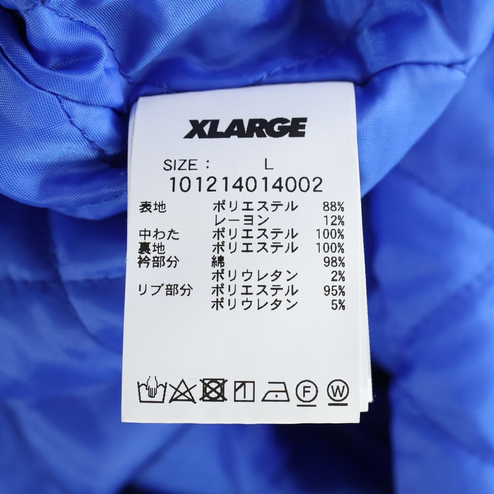 X-LARGE(エクストララージ) QUILTED HALF-ZIP SHIRT 裏地キルテッド ハーフジップ フリースシャツ ネイビー 101214014002