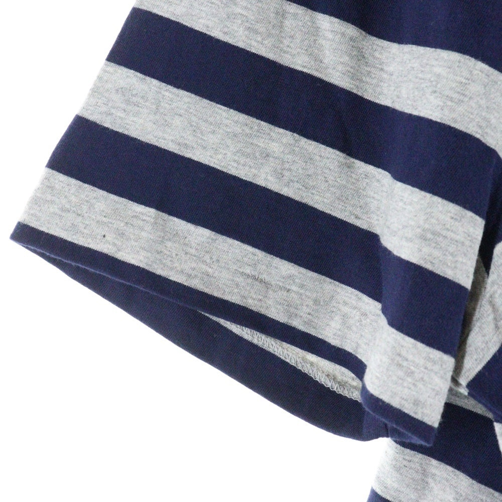 POLO RALPH LAUREN(ポロラルフローレン) ロゴ刺繍 ボーダー柄 クルーネック半袖Tシャツカットソー ネイビー/グレー