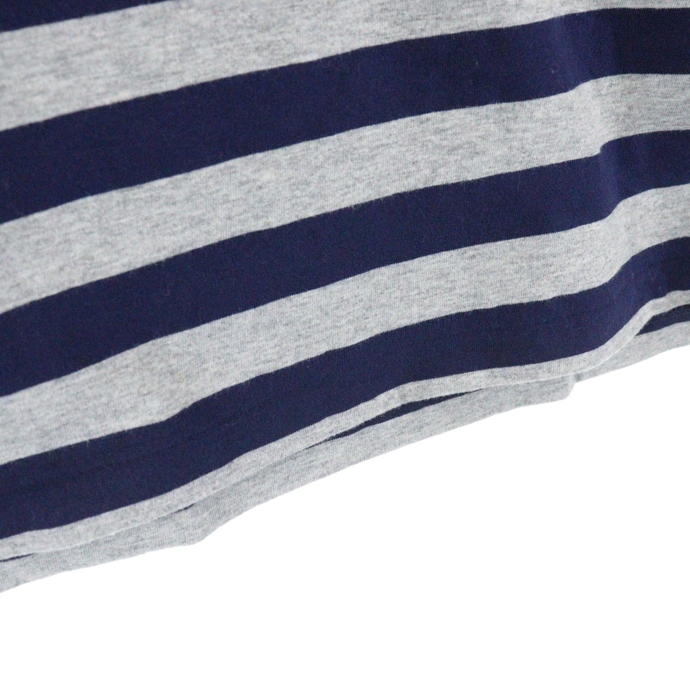 POLO RALPH LAUREN(ポロラルフローレン) ロゴ刺繍 ボーダー柄 クルーネック半袖Tシャツカットソー ネイビー/グレー