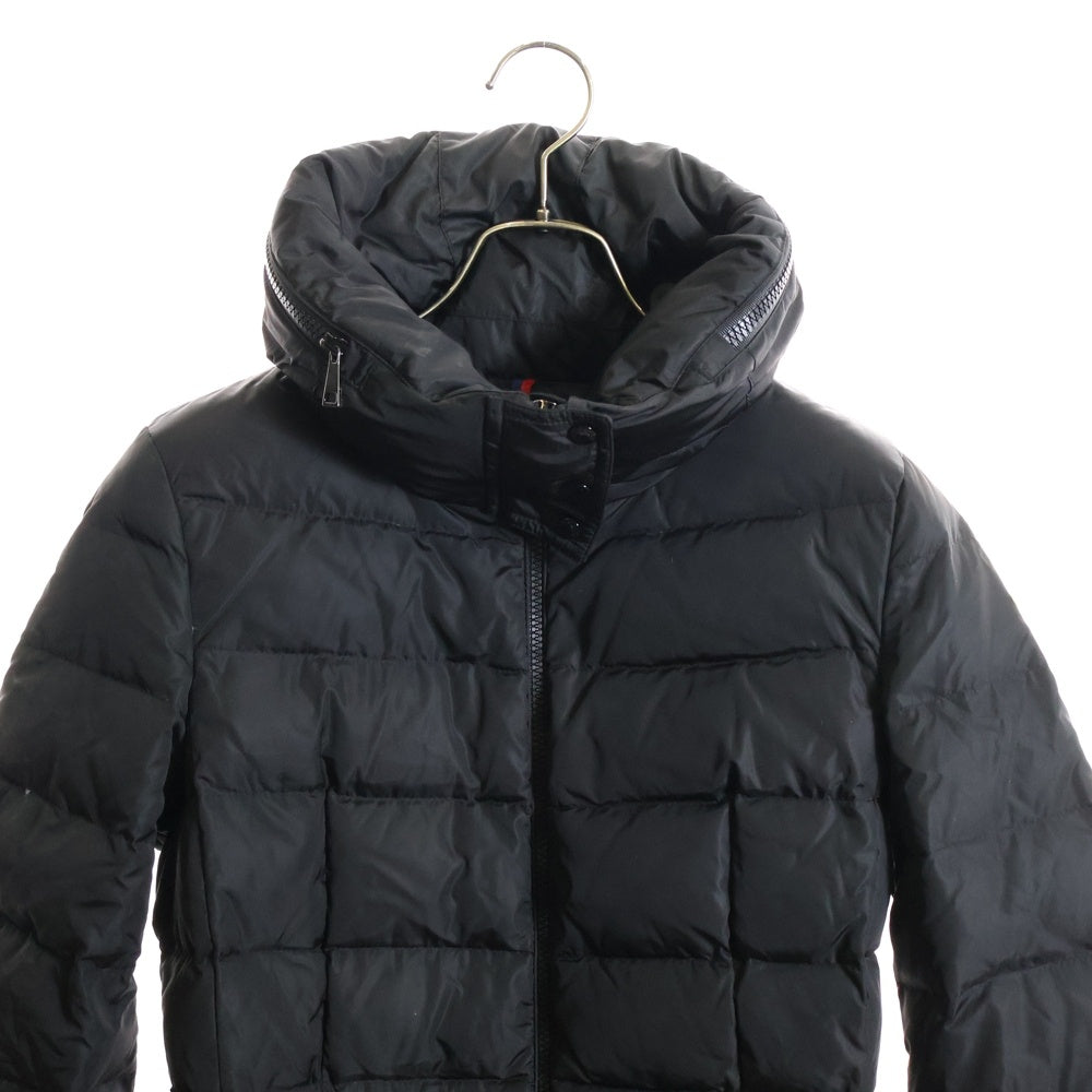 MONCLER(モンクレール) 17AW FLAMMETTE フラメッテ ワッペンロゴ フーデッド ジップアップ ダウン ロング ジャケット コート ブラック レディース C20934993105