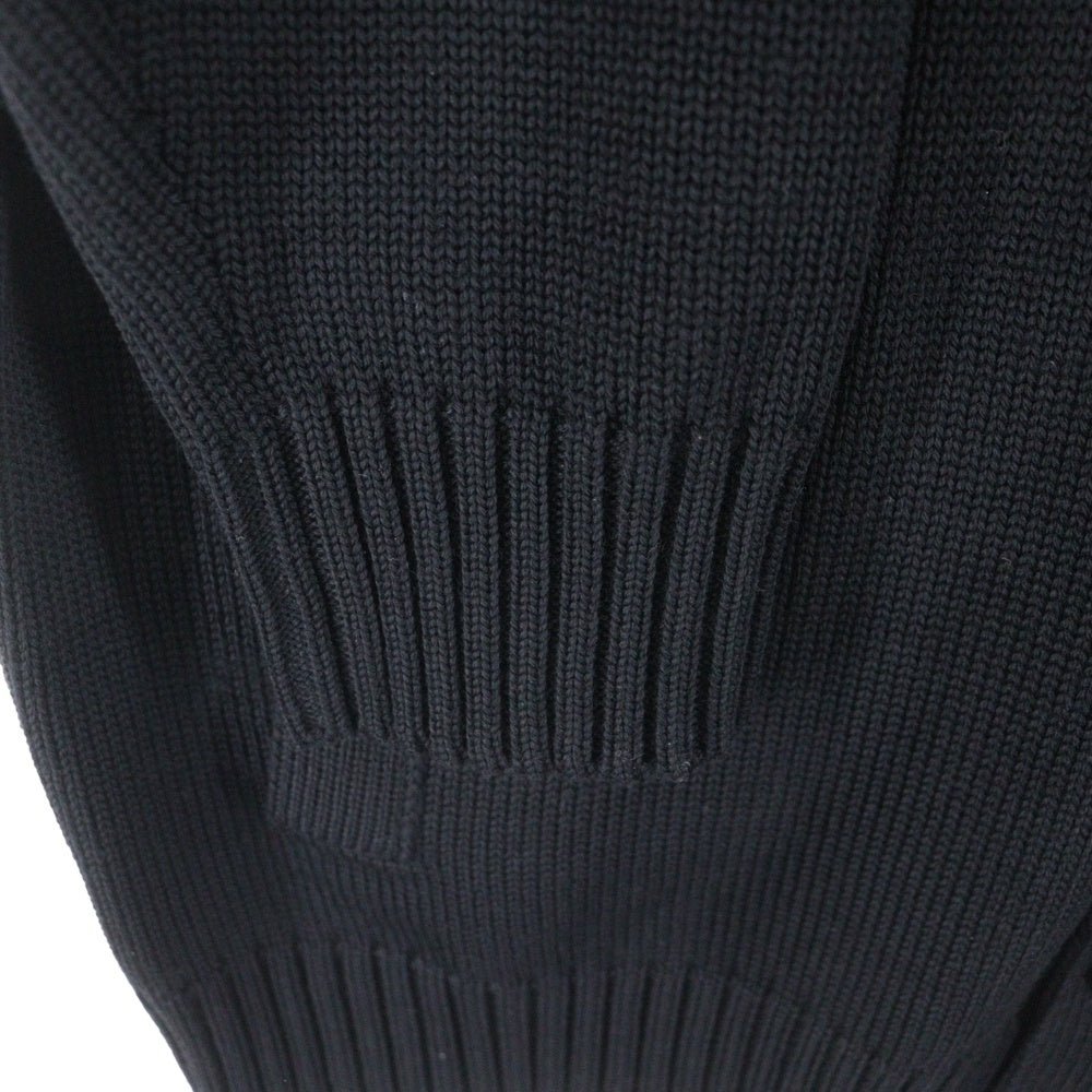 ZANONE(ザノーネ) 5ゲージ ウールソリッドスタンドカラー ニットカーディガン ブラック 812519-ZR229