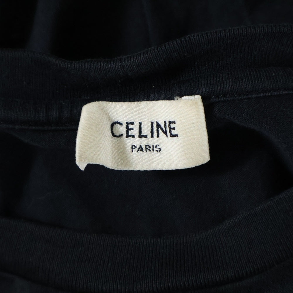CELINE(セリーヌ) フロントロゴ クルーネック半袖Tシャツ カットソー ブラック 2X308916G
