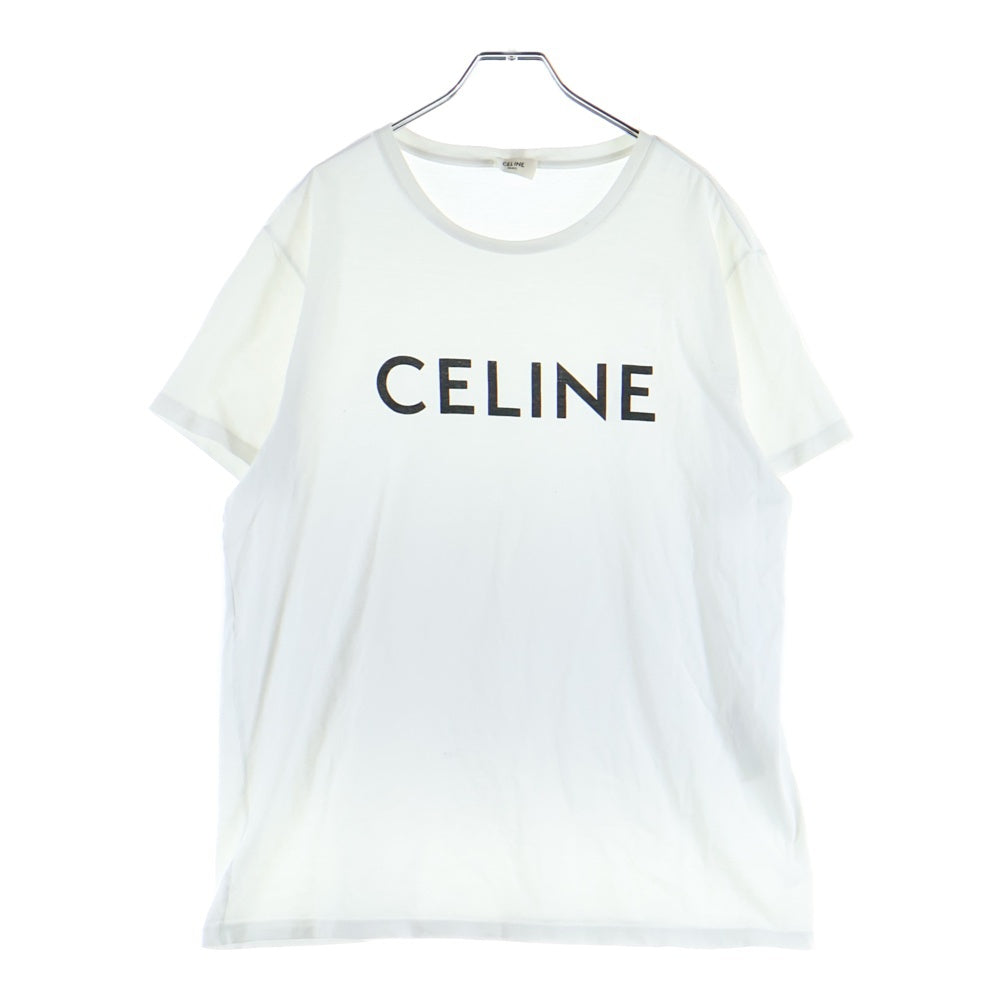CELINE(セリーヌ) フロントロゴ クルーネック半袖Tシャツ カットソー ホワイト 2X308916G