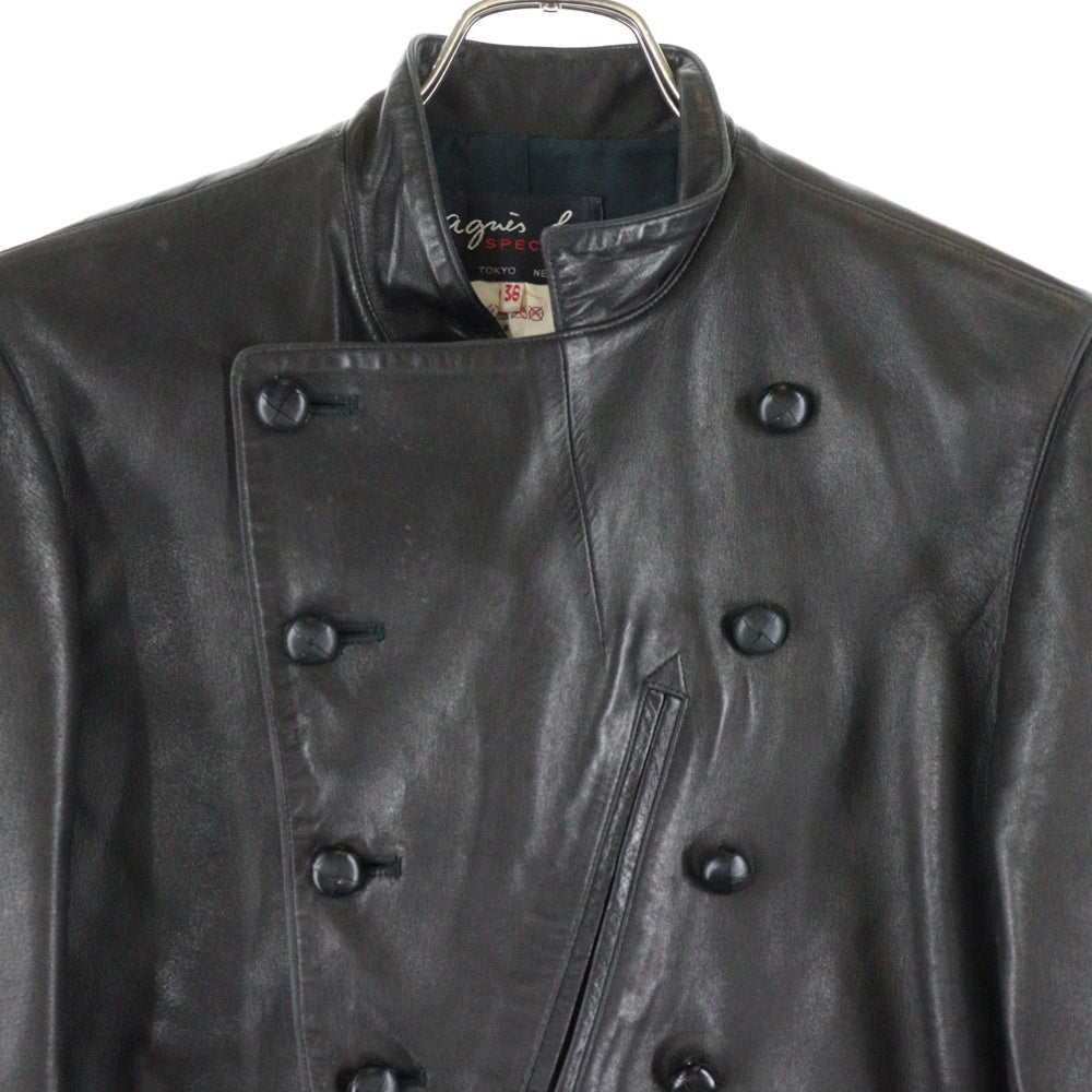 agnes b.(アニエスベー) フィフルレザージャケット ラムレザージャケット 38