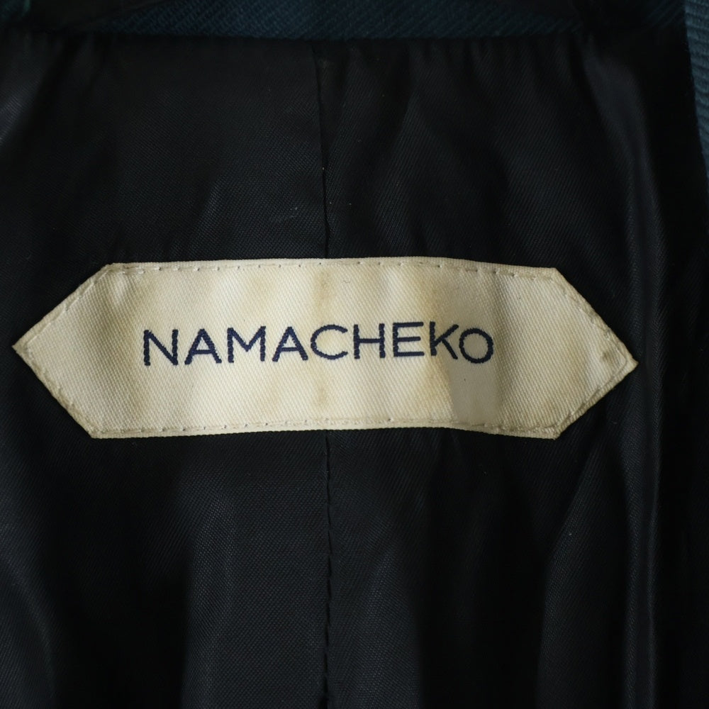 NAMACHEKO(ナマチェコ) 襟元ダメージ加工テーラードジャケット グリーン