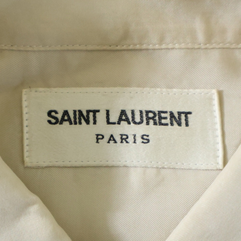 SAINT LAURENT PARIS(サンローランパリ) シルクプレーン 比翼長袖シャツ アイボリー 646850 Y1H76