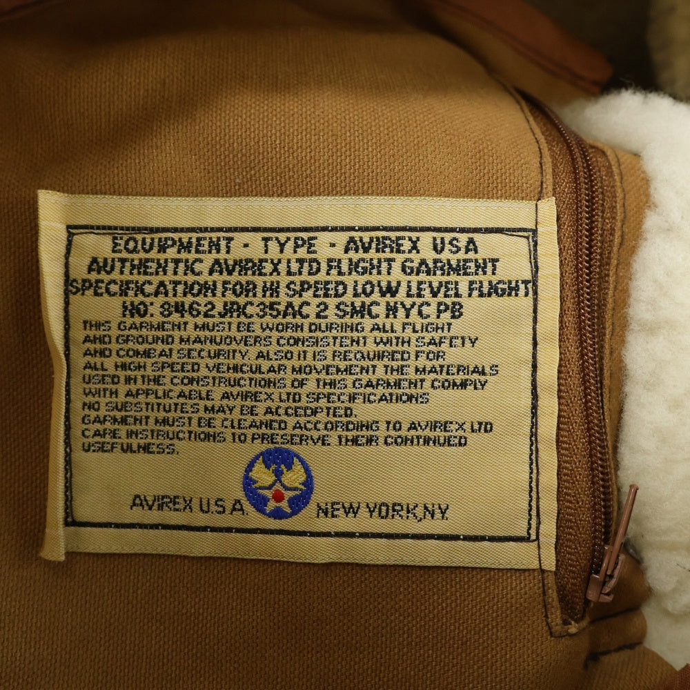 AVIREX(アヴィレックス) B-3 フライトムートンジャケット レザージャケット 裏地ボア AC-17755