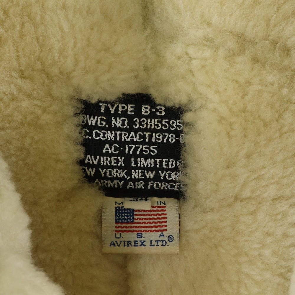 AVIREX(アヴィレックス) B-3 フライトムートンジャケット レザージャケット 裏地ボア AC-17755