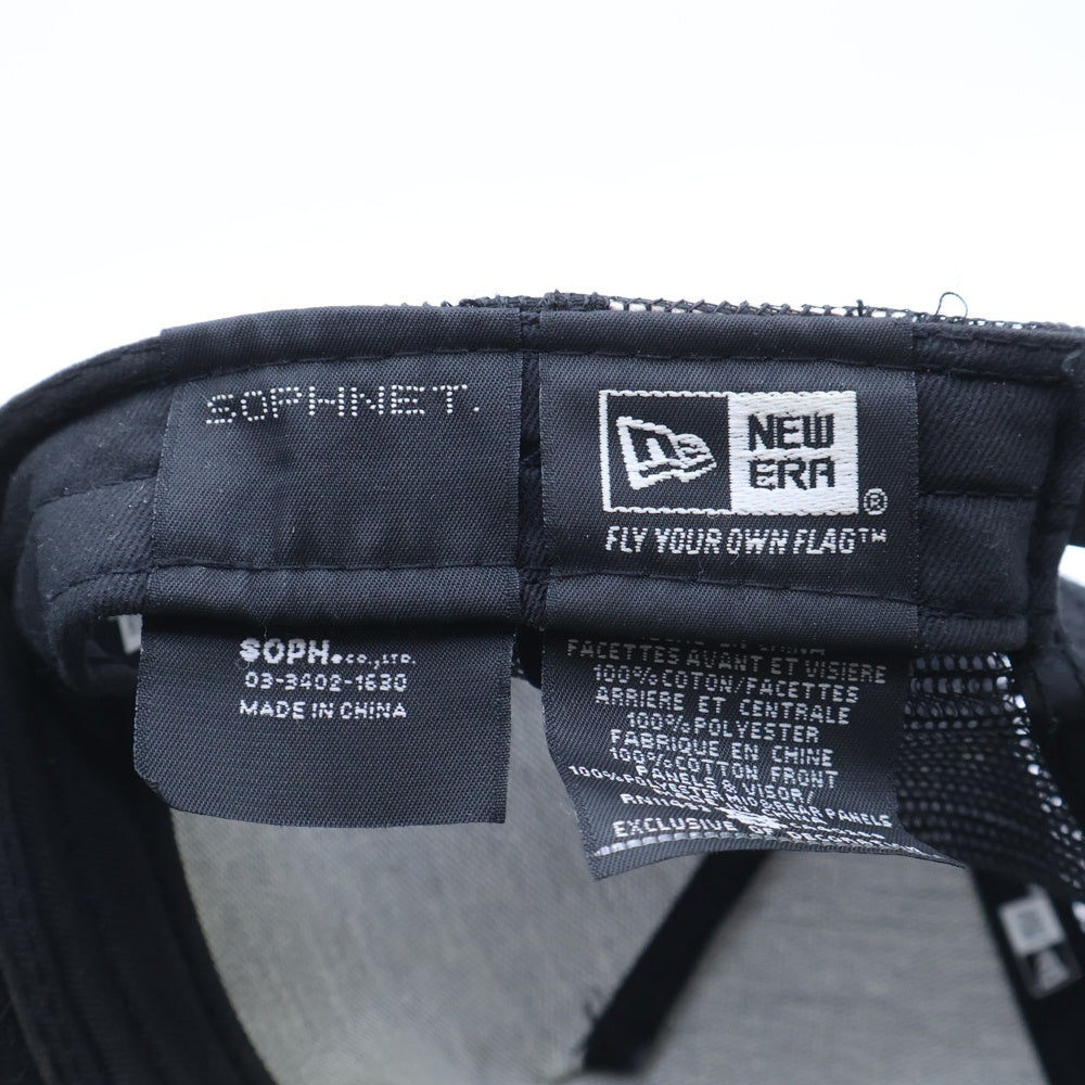 NEW ERA(ニューエラ) ×SOPHNET ソフネット ロゴデザイン 5パネル メッシュキャップ 帽子 ブラック