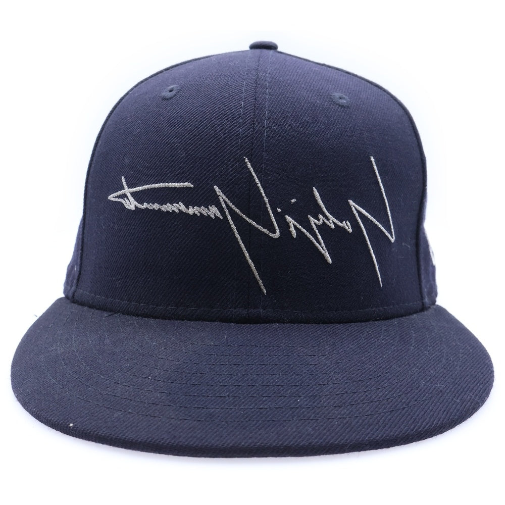 NEW ERA(ニューエラ) ×Yohji Yamamoto 59FIFTY CAP ロゴ刺繍 ベースボールキャップ 帽子 ブラック HN-H83-860
